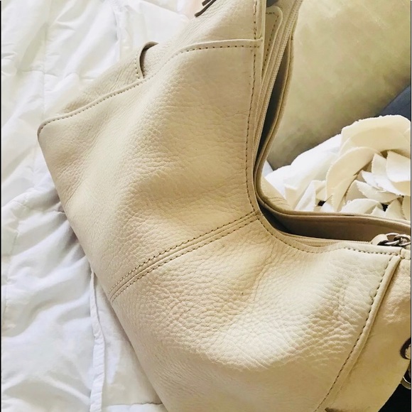 Fossil | Beige Leather Hobo Shoulder Purse Bag - Picture 6 of 8